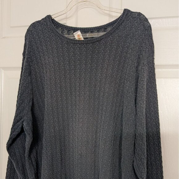 Talbots Textured Sweater Womens Size XL Blue Knit Made in Italy Long Sleeve - Picture 2 of 9
